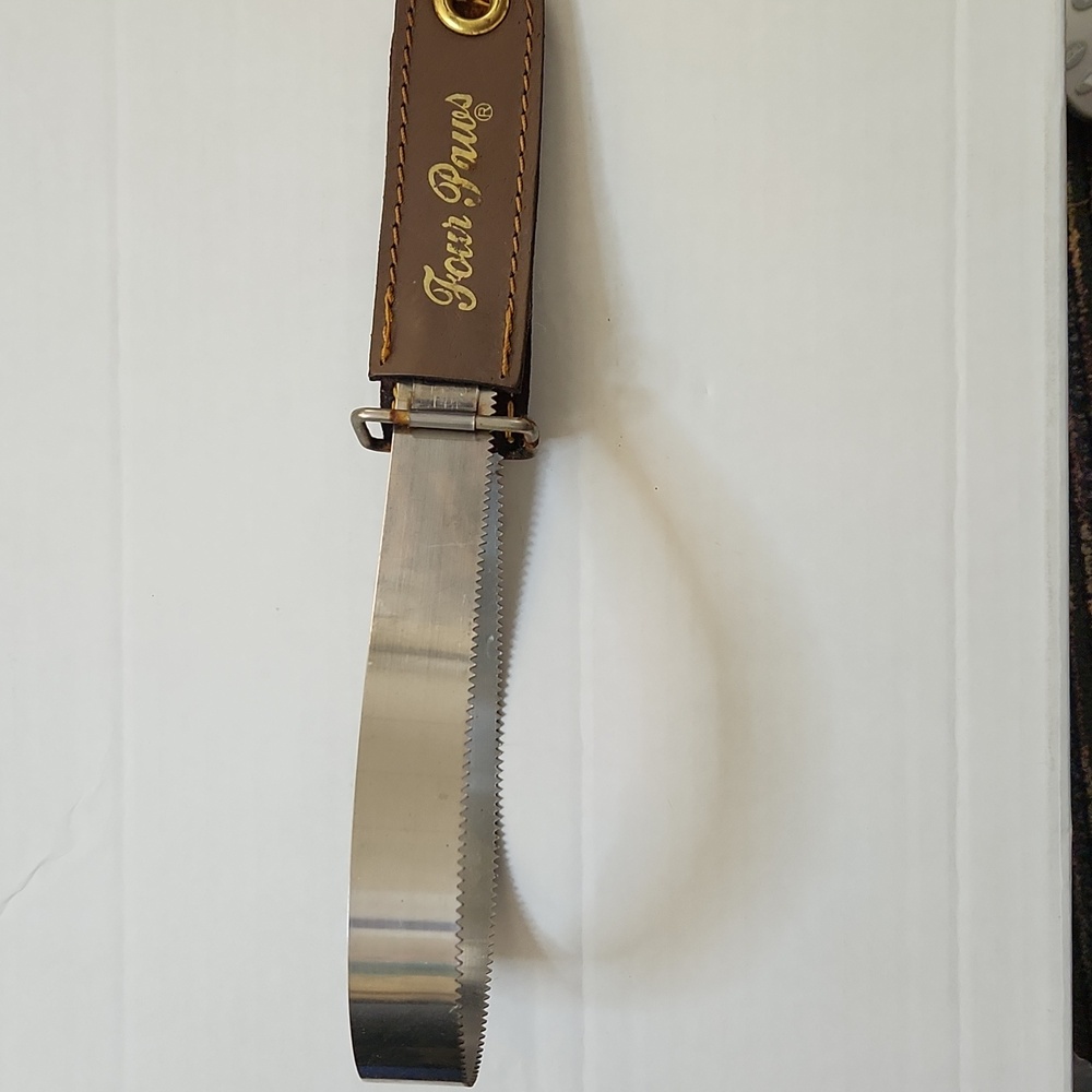 Shed N Blade Dog Grooming Tool Brown Leather Handle By Four Paws